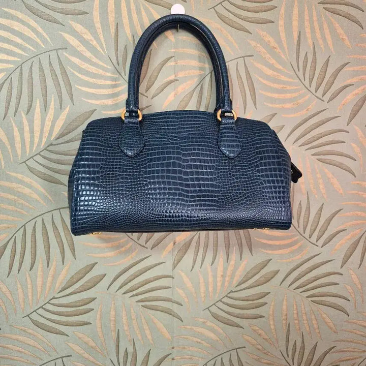 [BUNJANG] Daks Crocodile Leather Tote Bag Navy / 닥스 크로커다일 가죽 토트백 네이비