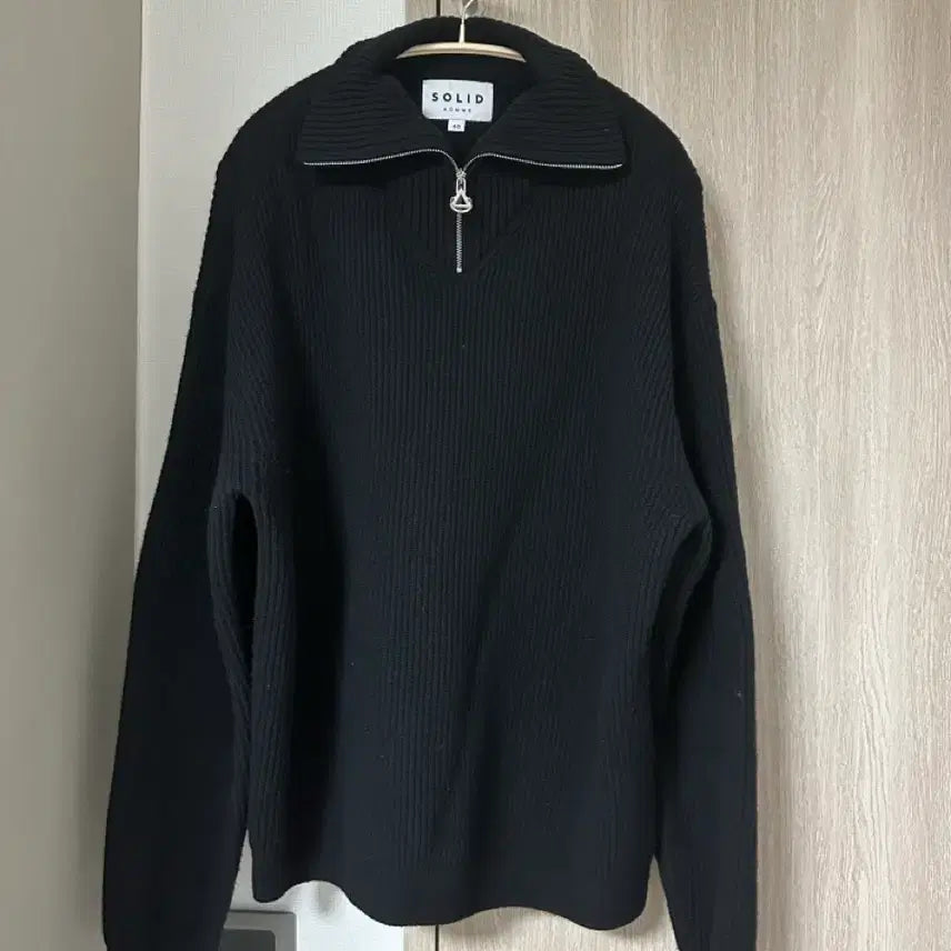 [BUNJANG] Solid Homme 22FW Half-Zip Knit Size 48 / 22fw 솔리드옴므 하프집업 니트 48사이즈 판매