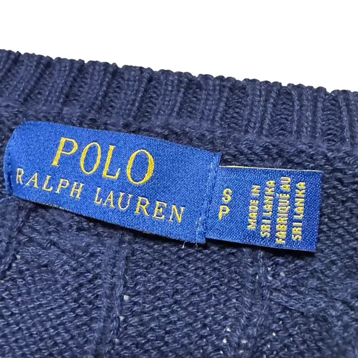 [BUNJANG] Polo Ralph Lauren Navy Cable Knit Cotton Sweater / 여성 신형 폴로 랄프로렌 네이비 꽈배기 면니트