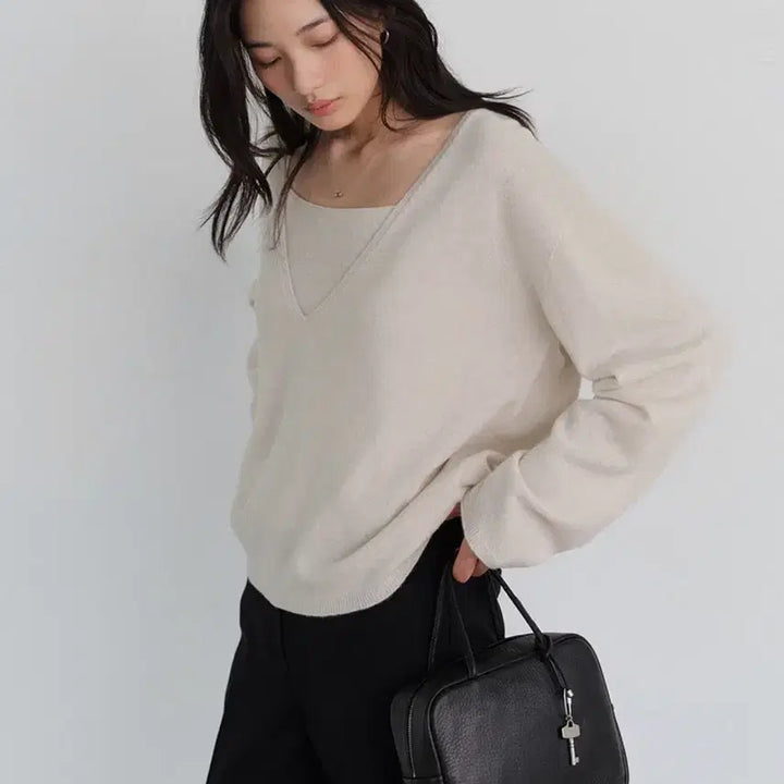 [BUNJANG] U.RAGO Yak Wool V-Neck Knit / [새상품] 유라고 Yak wool v-neck knit