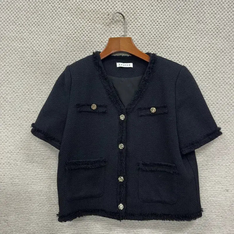 [BUNJANG] Vintage Cropped Tweed Jacket (90, M14747) / 빈티지 크롭 트위드 자켓 90 M14747