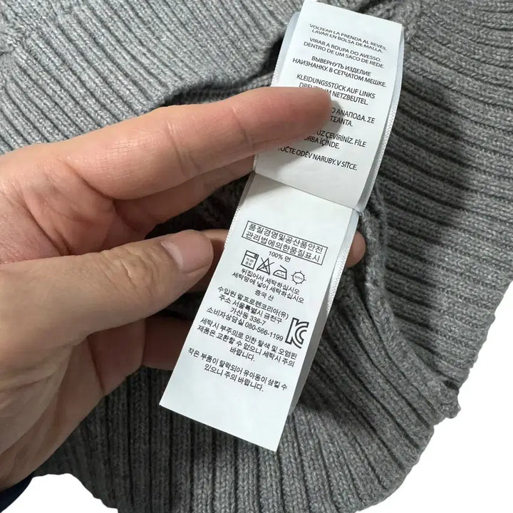 [BUNJANG] Polo Ralph Lauren Gray Cable Knit Cotton Sweater / 신형 폴로 랄프로렌 그레이 꽈배기 면니트