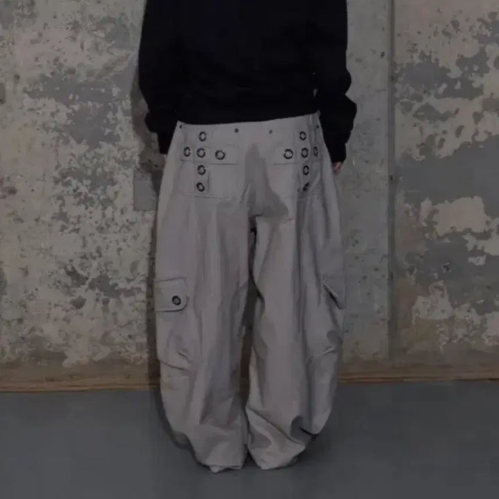 [BUNJANG] Fancy Club Cross Pocket Cargo Pants Pink Beige Size 1 / 팬시클럽 크로스 포켓 카고 팬츠 핑크 베이지 1사이즈