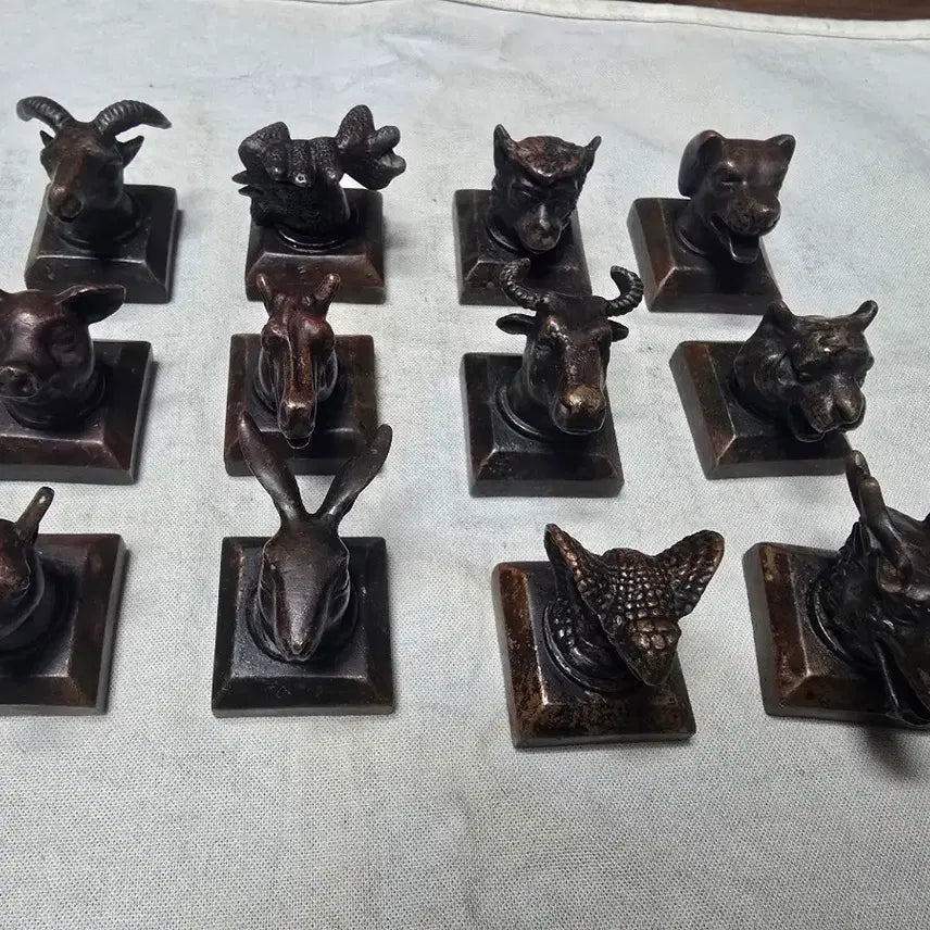 [BUNJANG] Vintage Zodiac Animal Statues Copper Ornaments / 빈티지 십이지신 동물  동상 적동장식품