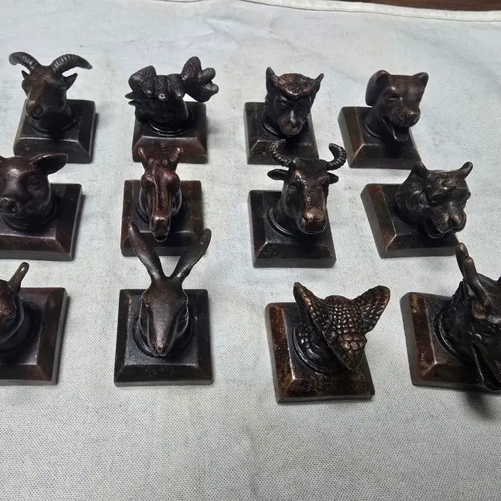 [BUNJANG] Vintage Zodiac Animal Statues Copper Ornaments / 빈티지 십이지신 동물  동상 적동장식품