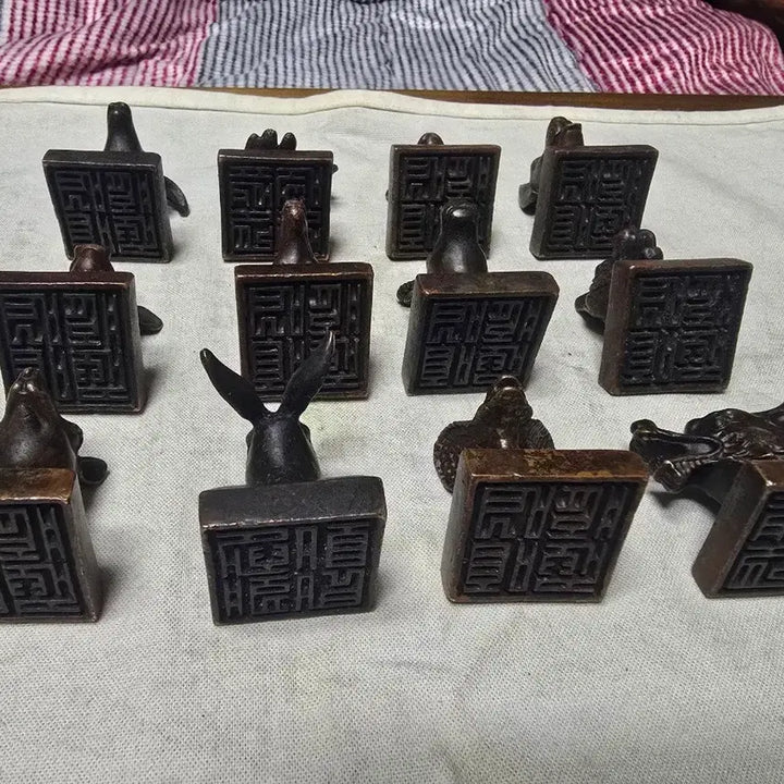 [BUNJANG] Vintage Zodiac Animal Statues Copper Ornaments / 빈티지 십이지신 동물  동상 적동장식품