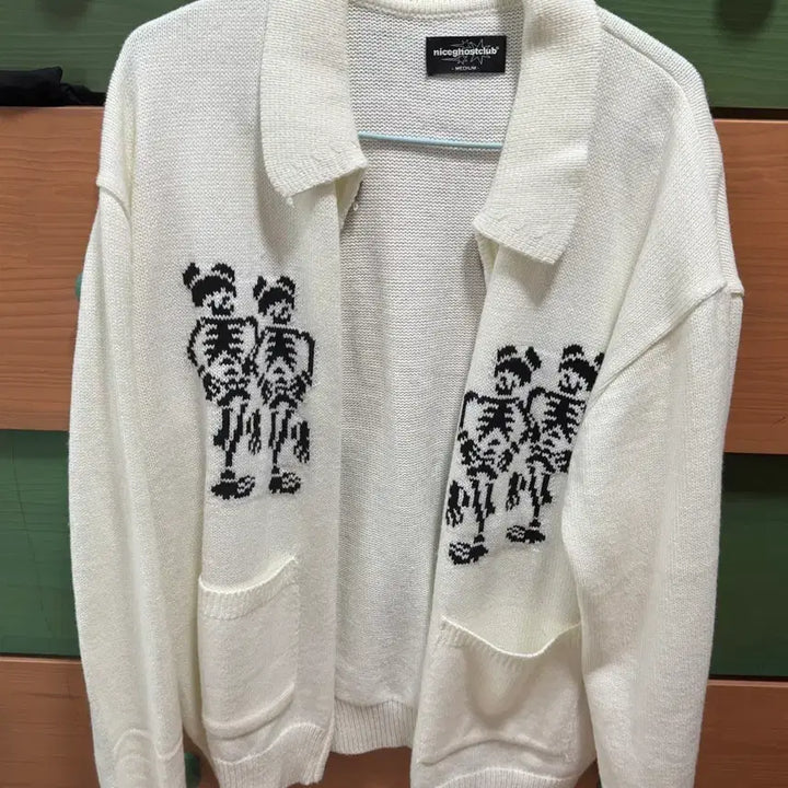 [BUNJANG] Niceghostclub Skeleton Cardigan Ivory / niceghostclub 스켈레톤 가디건 아이보리