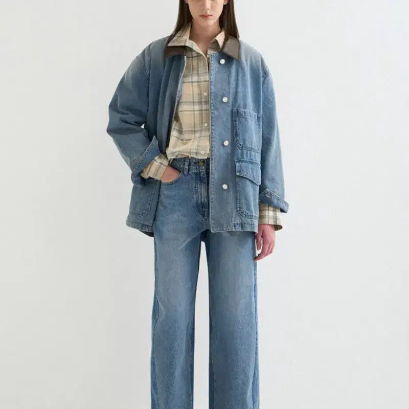 [BUNJANG] System 26SS Washed Wide Denim Pants / 한섬 26ss신상 시스템 워시드 와이드 데님 팬츠 55