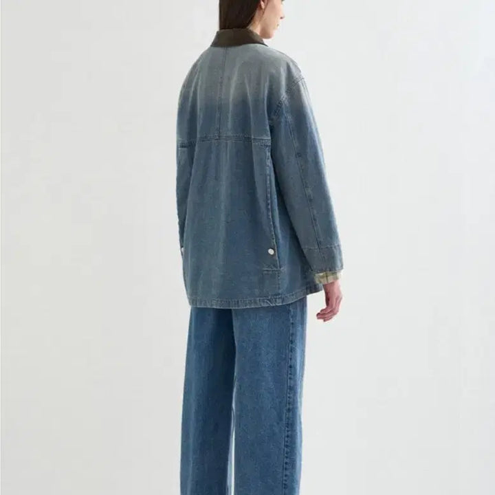 [BUNJANG] System 26SS Washed Wide Denim Pants / 한섬 26ss신상 시스템 워시드 와이드 데님 팬츠 55