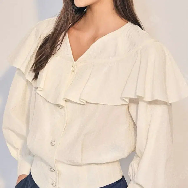 [BUNJANG] System Objet Ivory Jacket Blouse / 한섬 오브제 아이보리 자켓 블라우스