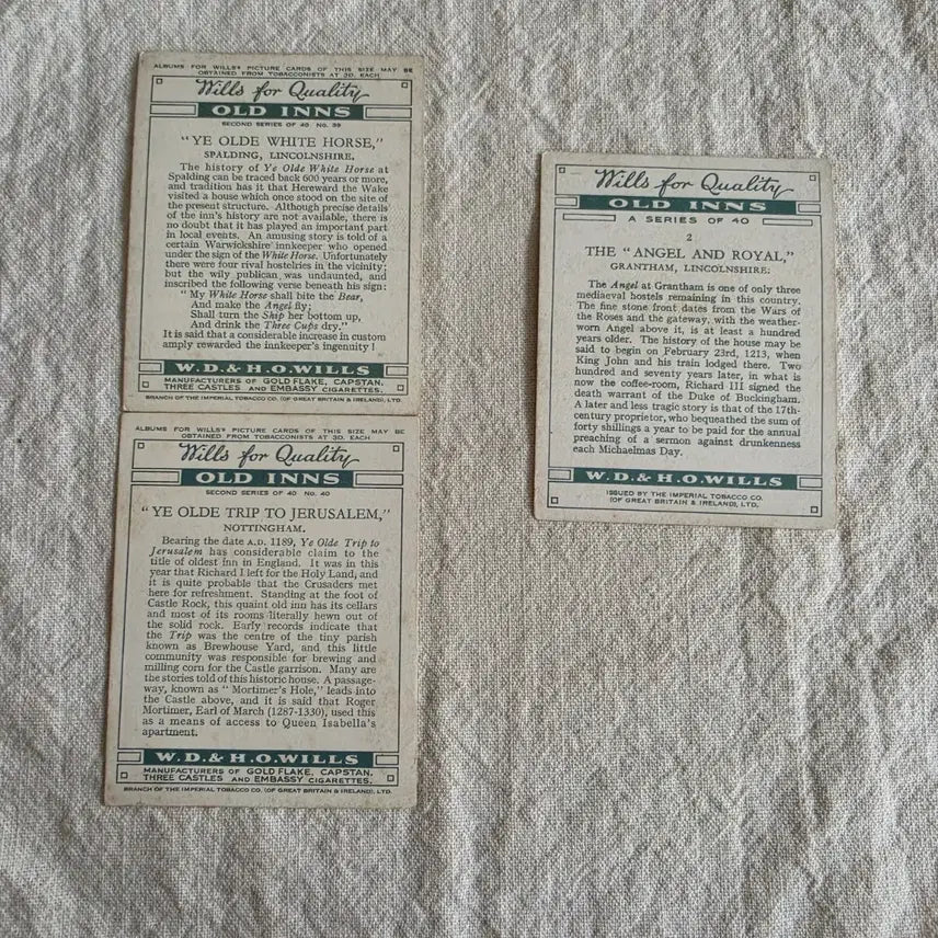[BUNJANG] W.D. &amp; H.O. Wills Old Inns Vintage Cards / 영국빈티지카드 유럽빈티지카드 유럽엔틱 영국여인숙 영국유적지 영국관광지