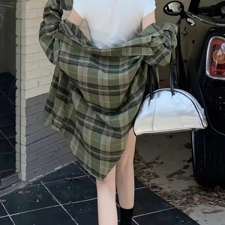 [BUNJANG] Amigreen Check Oversized Shirt / 아미그린 체크 오버핏 셔츠.새상품