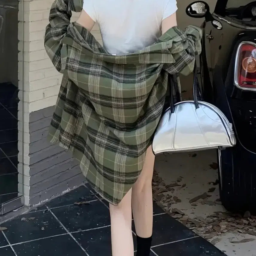 [BUNJANG] Amigreen Check Oversized Shirt / 아미그린 체크 오버핏 셔츠.새상품