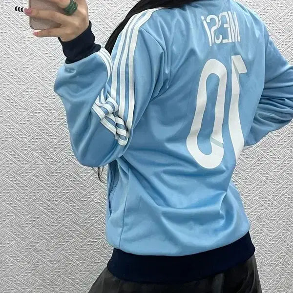 [BUNJANG] Adidas Argentina Messi Jersey Zip-up Jacket / 아디다스 희귀 아르헨티나 메시 져지 집업 100 C10301