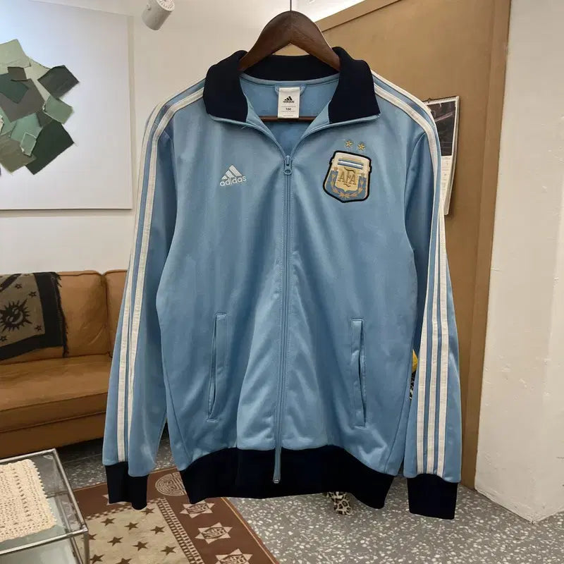 [BUNJANG] Adidas Argentina Messi Jersey Zip-up Jacket / 아디다스 희귀 아르헨티나 메시 져지 집업 100 C10301
