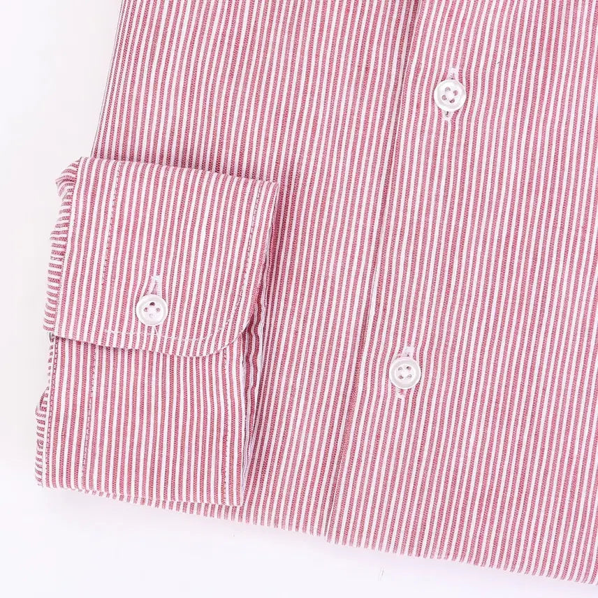 [SOLD OUT] 밴브루/이태리 깐끌리니 레드 스트라이프 와이드카라 린넨 셔츠/100