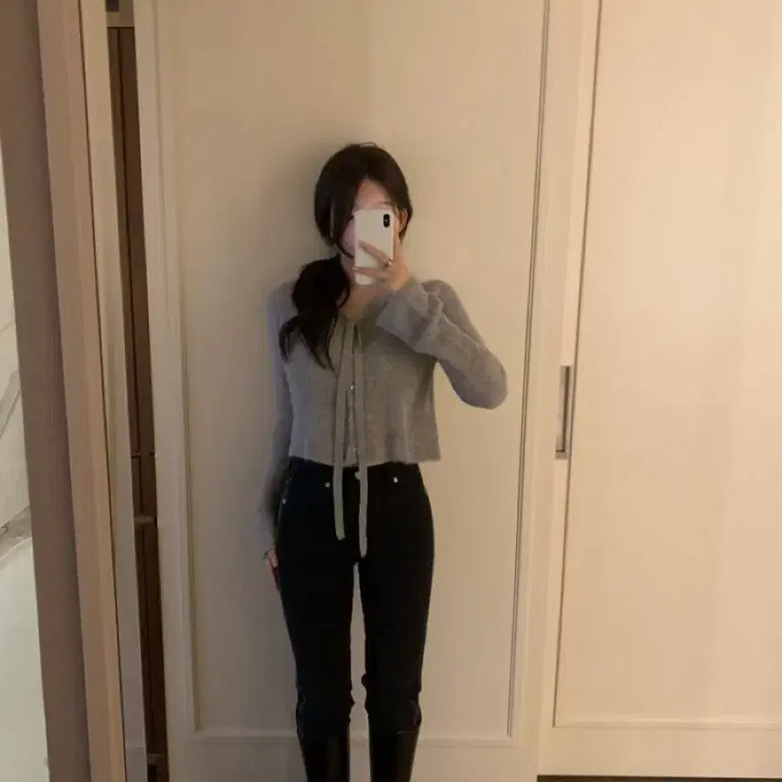 [BUNJANG] Sober Shop Flare Tie Knit Top / 소버샵 플레어 타이 니트