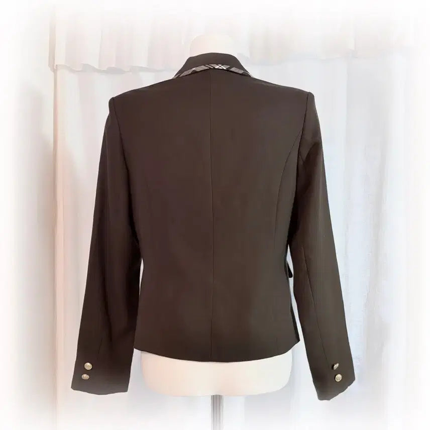 [BUNJANG] Vintage Chocobrown Gold Button Preppy School Jacket / 초코브라운 금장 프레피 스쿨자켓 일본빈티지 스쿨갸루 모리계
