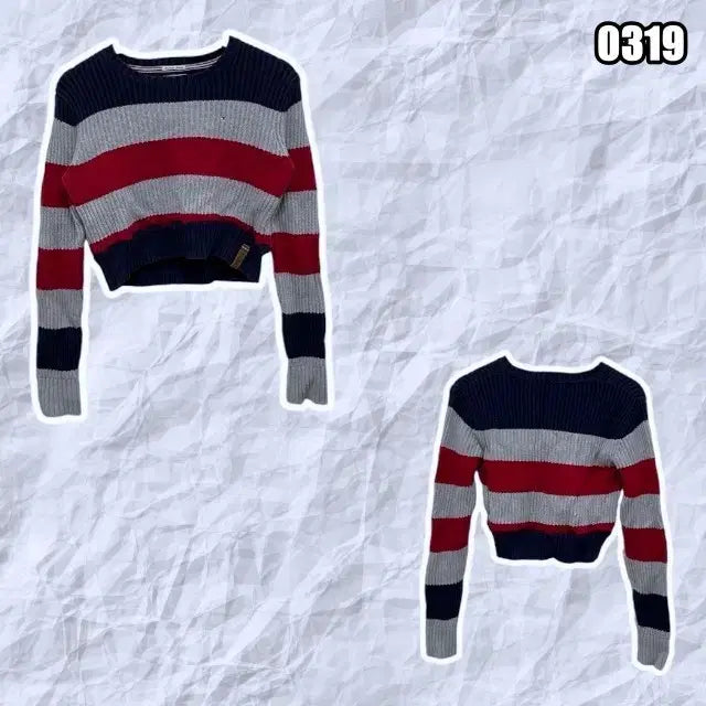 [BUNJANG] Tommy Hilfiger Crop Knit Top / 타미힐피거의 크롭 니트