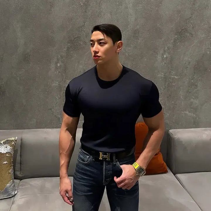 [BUNJANG] Rapinato Muscle Fit Short Sleeve T-shirt / 라피나토 머슬핏 반팔 48사이즈