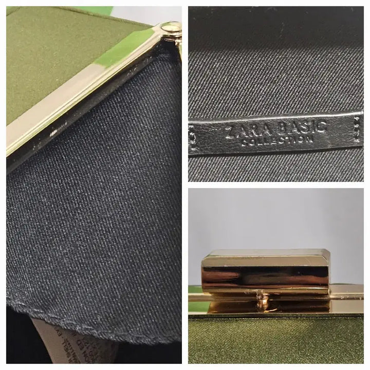 [BUNJANG] ZARA Olive Green Pearl Embellished Chain Tote Bag / 자라 올리브 그린 진주 장식 체인 토트백