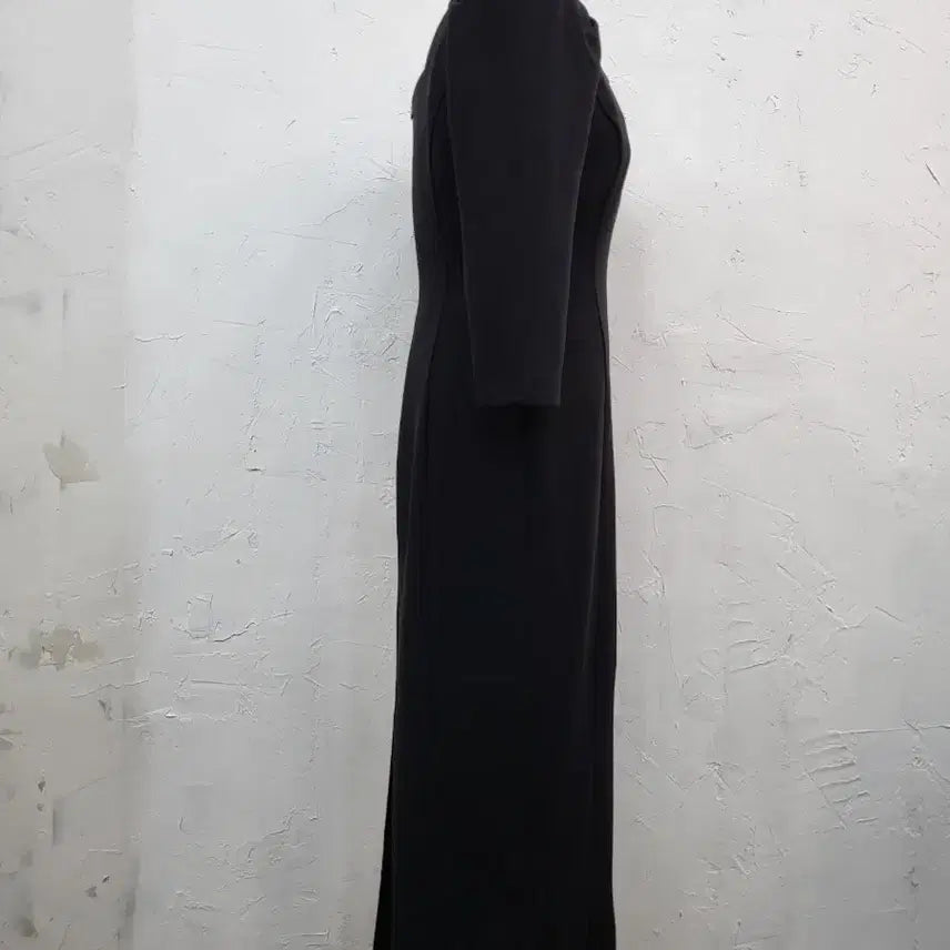 [BUNJANG] Black Square Neck Puff Sleeve Long Dress (Size S) / 블랙 스퀘어넥 퍼프 롱 원피스S