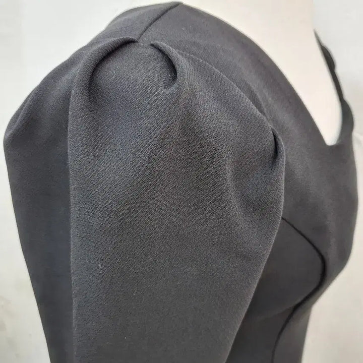 [BUNJANG] Black Square Neck Puff Sleeve Long Dress (Size S) / 블랙 스퀘어넥 퍼프 롱 원피스S
