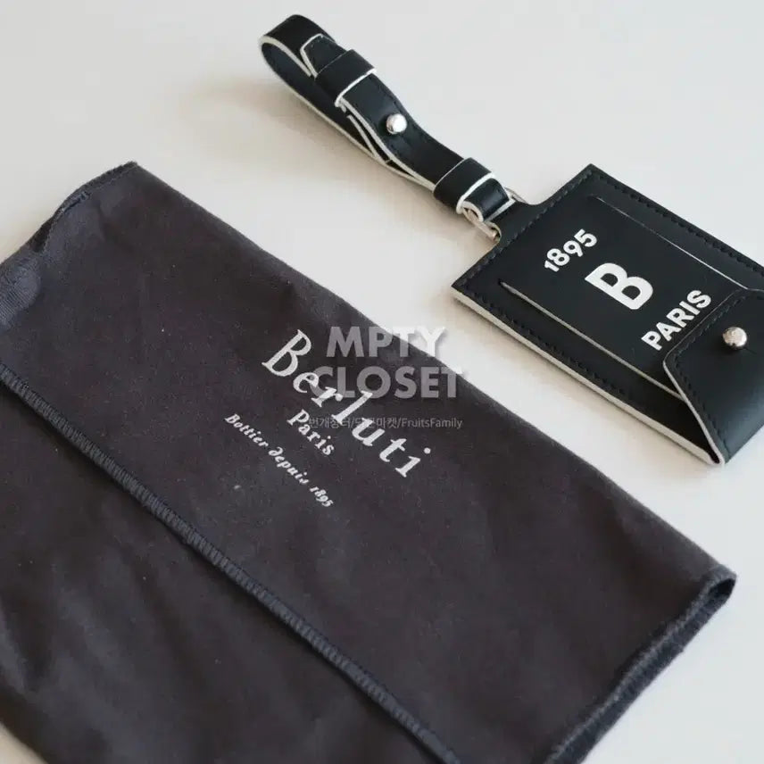 [BUNJANG] Berluti B Logo Leather Luggage Tag / 벨루티 B로고 레더 러기지택 네임택