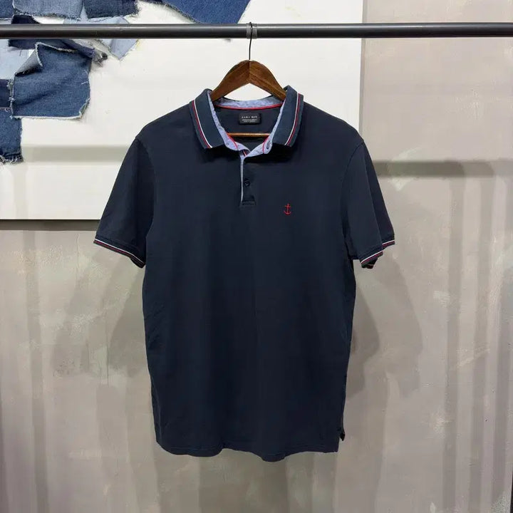 [BUNJANG] ZARA Embroidered PK Collar T-shirt / (100) 자라 ZARA 캐주얼 자수 PK 반팔 카라티