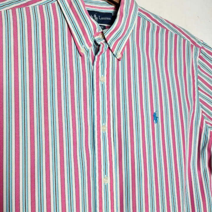 [BUNJANG] Polo Ralph Lauren Striped Short Sleeve Shirt / 폴로 랄프로렌 스트라이프 반팔 셔츠