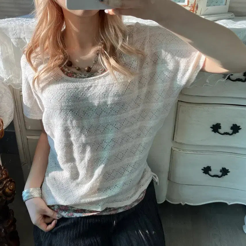 [BUNJANG] Hagumi Vintage Layered Blouse / 빈티지 하구미 레이어드 블라우스