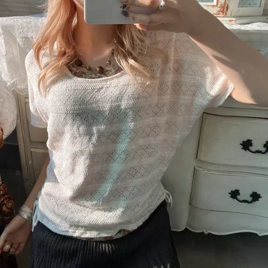 [BUNJANG] Hagumi Vintage Layered Blouse / 빈티지 하구미 레이어드 블라우스