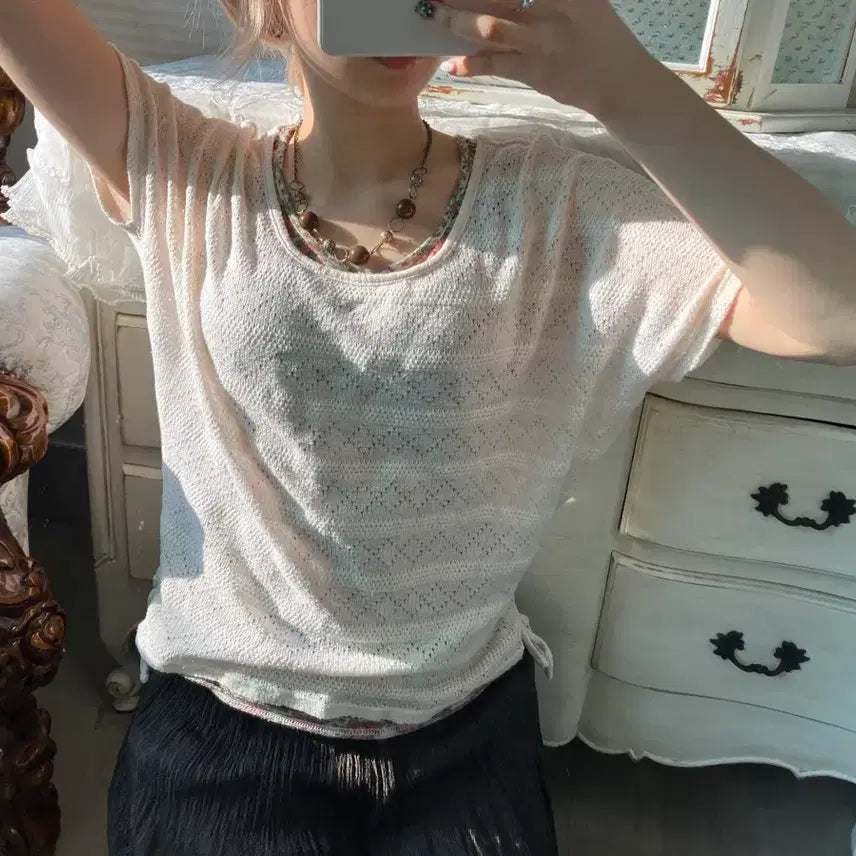 [BUNJANG] Hagumi Vintage Layered Blouse / 빈티지 하구미 레이어드 블라우스