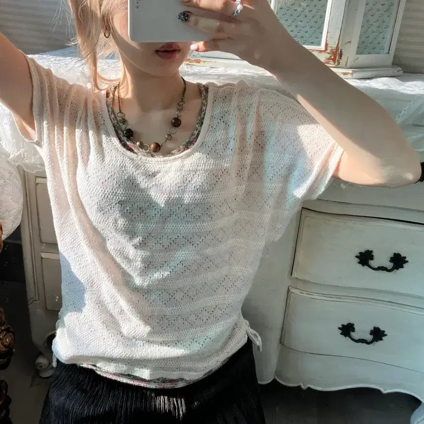 [BUNJANG] Hagumi Vintage Layered Blouse / 빈티지 하구미 레이어드 블라우스