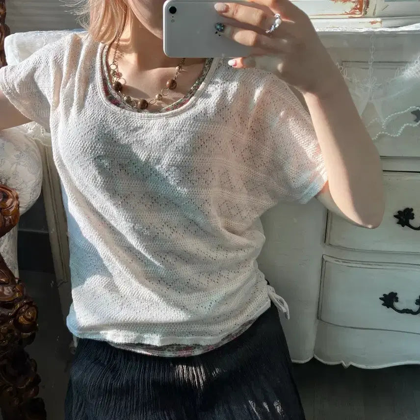 [BUNJANG] Hagumi Vintage Layered Blouse / 빈티지 하구미 레이어드 블라우스