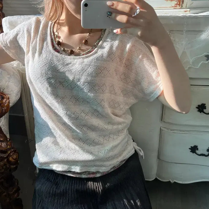 [BUNJANG] Hagumi Vintage Layered Blouse / 빈티지 하구미 레이어드 블라우스
