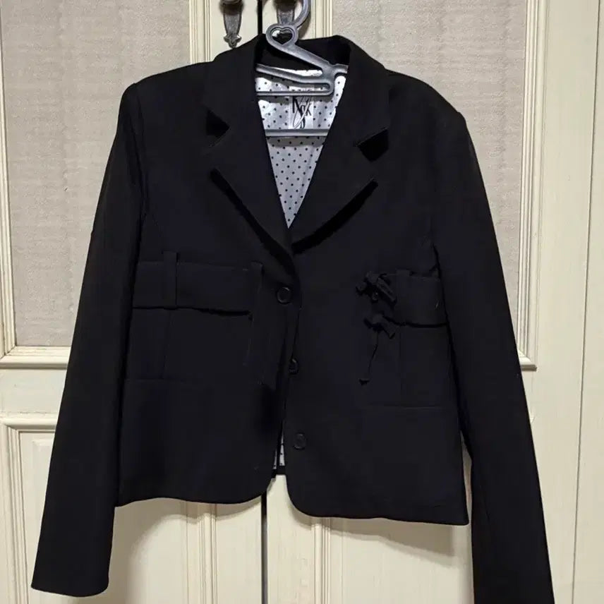 [BUNJANG] Kasiko Preppy Set-up Jacket + Skirt / 카시코 리본 프레피 셋업