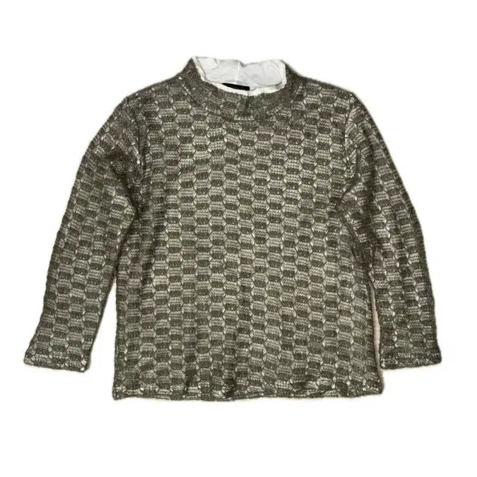 [BUNJANG] Vintage Layered Crochet Net Knit Top / 빈티지 레이어드 크로셰 그물 니트
