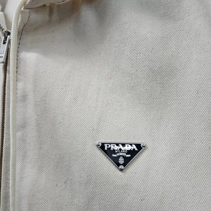 [BUNJANG] Prada Heavy Cotton Hooded Vest Ivory / 프라다 헤비코튼 후드베스트 아이보리