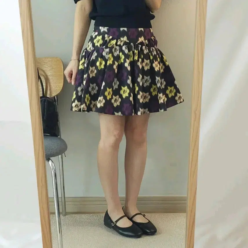 [BUNJANG] Jill Stuart A-line Mini Skirt / (S)질스튜어트 여성 A라인 미니 스커트 플라워 빈티지 H18W2779