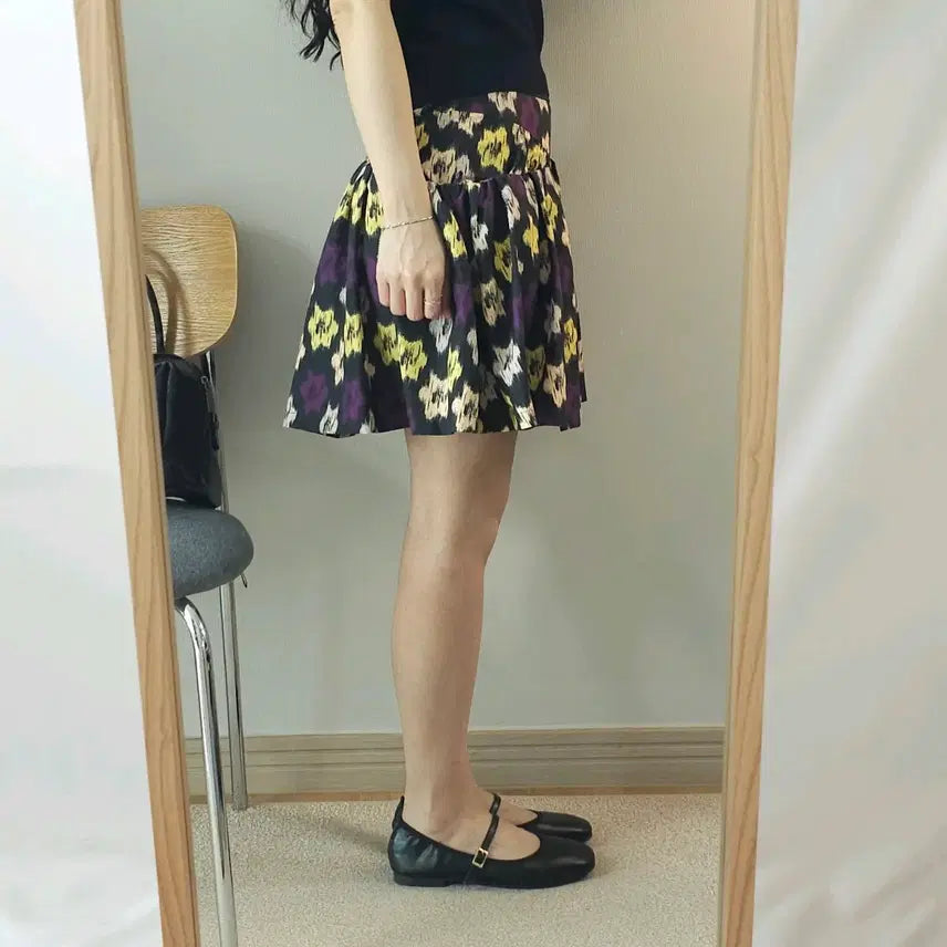 [BUNJANG] Jill Stuart A-line Mini Skirt / (S)질스튜어트 여성 A라인 미니 스커트 플라워 빈티지 H18W2779