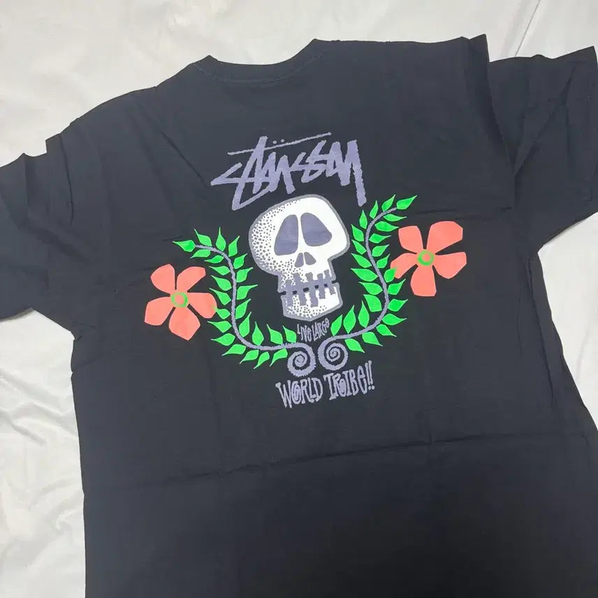 [BUNJANG] Stussy Skull Crest T-shirt - Black - Large / 스투시 스컬 크레스트 티셔츠 1904904 라지 새제품