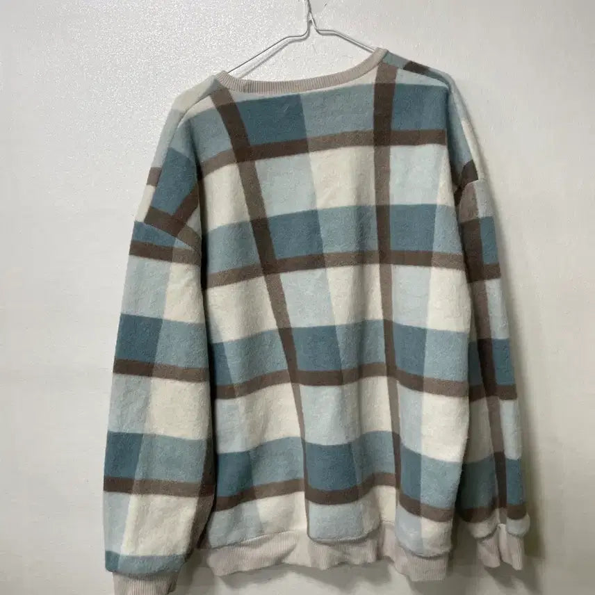 [BUNJANG] Vintage Check Flannel Fleece Sweater / 빈티지구 체크 기모 스웨터