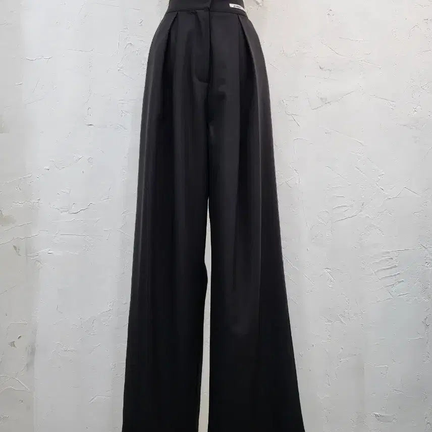 [BUNJANG] Black Wide Pleated Pants / 블랙 와이드 플리츠 팬츠F