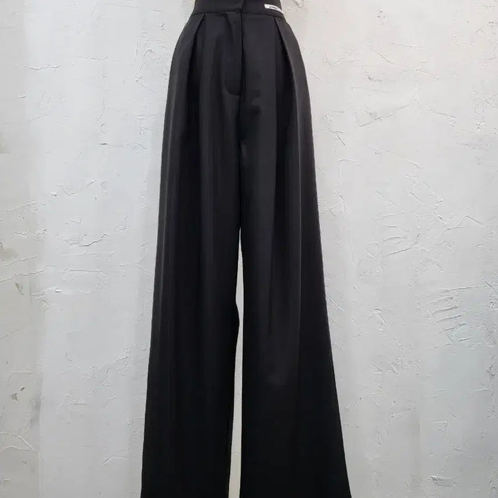 [BUNJANG] Black Wide Pleated Pants / 블랙 와이드 플리츠 팬츠F
