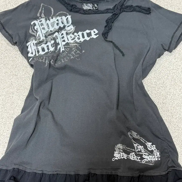 [BUNJANG] Vintage Ribbon Short-Sleeve Punk Top / 빈티지 리본 반팔 펑크