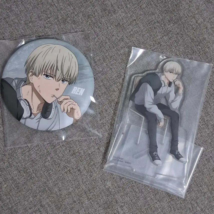 [BUNJANG] Kaji Akira Acrylic Stand and Can Badge Bundle Set / 카지 렌 쿠지 아크릴, 캔뱃지 일괄