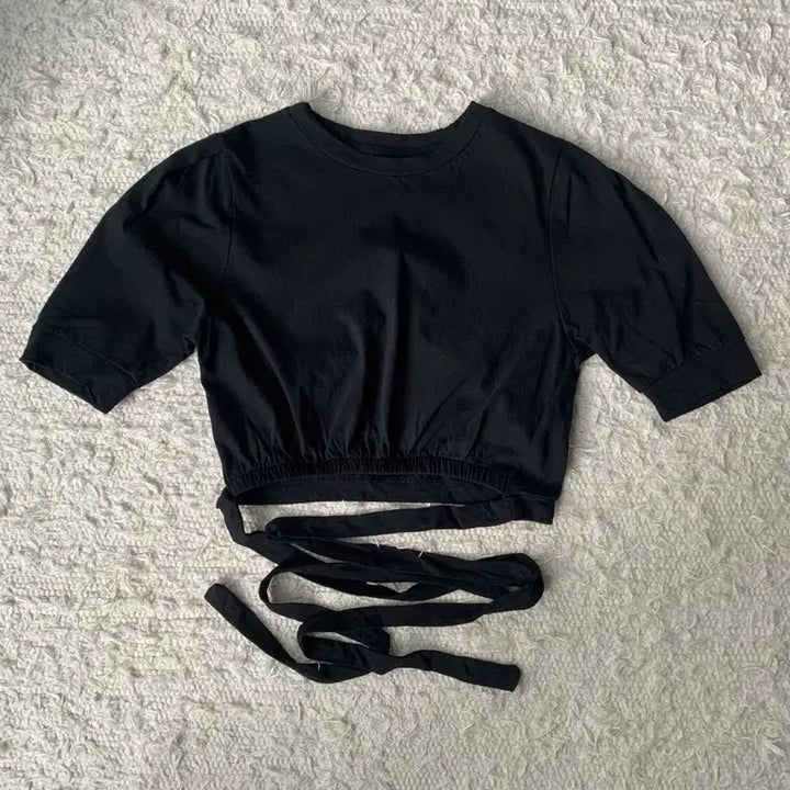 [BUNJANG] Puff Sleeve Ribbon Blouse / 퍼프 리본 반팔 블라우스 티셔츠