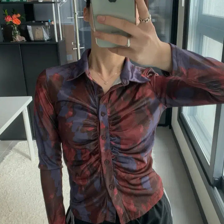 [BUNJANG] Tie-dye Shirred Blouse / 타이다이 셔링 블라우스