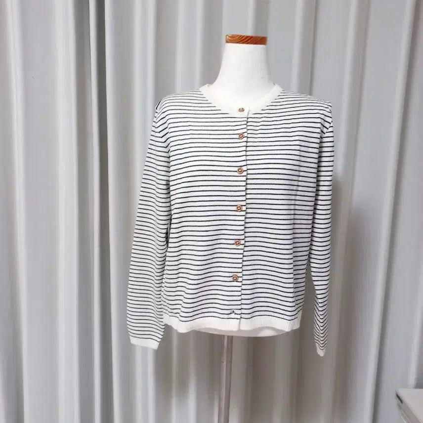 [BUNJANG] I AM MONG Striped Long Sleeve Cardigan / (새상품) 아이엠몽 스트라이프 긴팔 가디건55~66